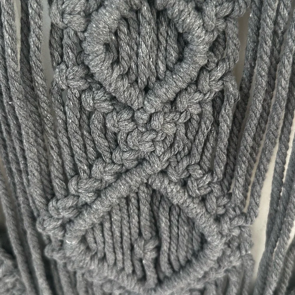 Handmade Gray Macramé Wall Hanging